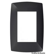 Placa para 3 Modulo Tampa 4x2 Sem Suporte - (HOME PRETO GRAFITE)